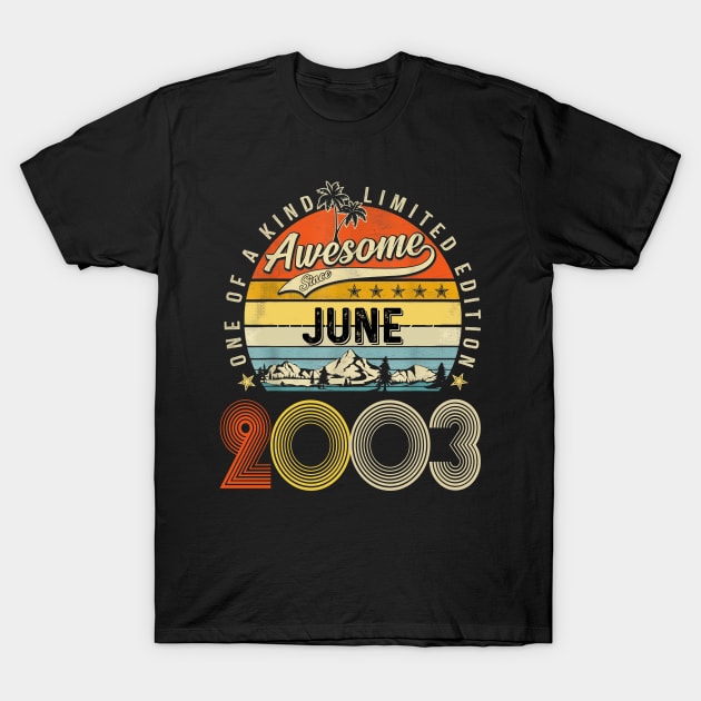 Awesome Since June 2003 Vintage 20th Birthday T-Shirt by Vintage White Rose Bouquets